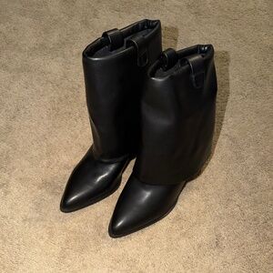 Black Steven Madden Over Ankle Boots, Women Size 10, very narrow